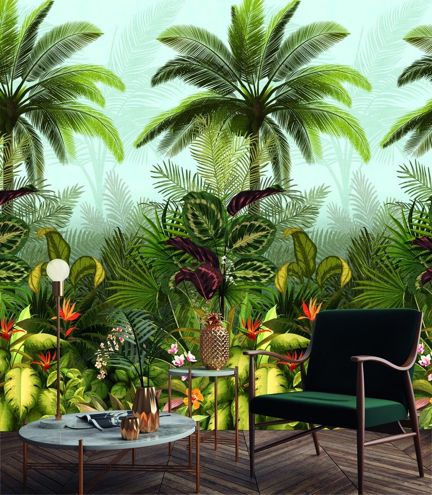 DECOR DESIGN - JF6001 Papier Peint Panoramique Branca Jungle Vert 159x280cm