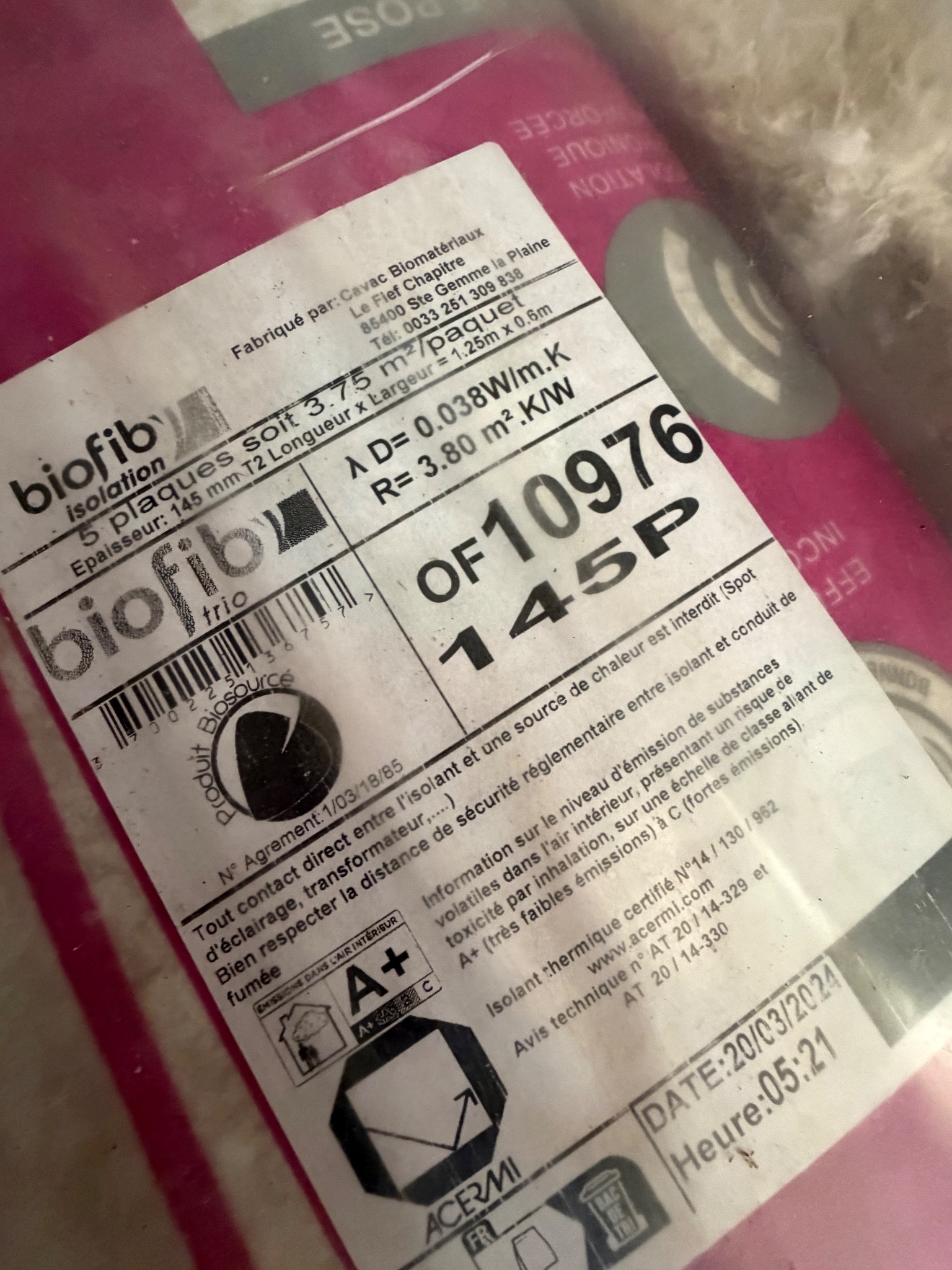 Isolant biosourcé Biofib Trio – Panneaux 145 mm