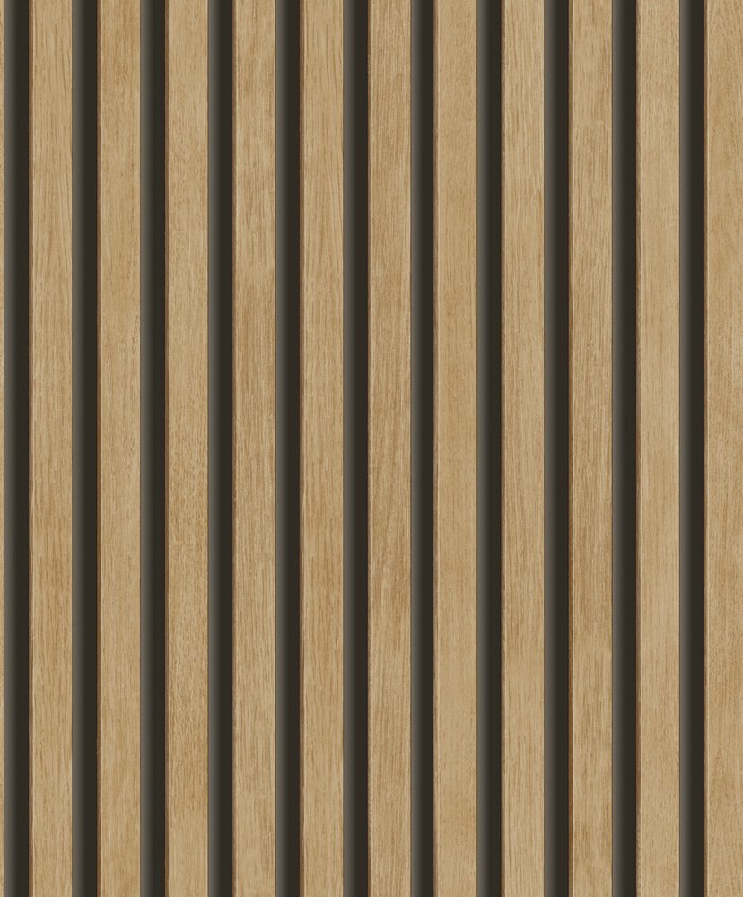 GRANDECO - A63602 - Papier Peint Vinyle Grainé Sur Intissé Bois Hermès Chêne Foncé